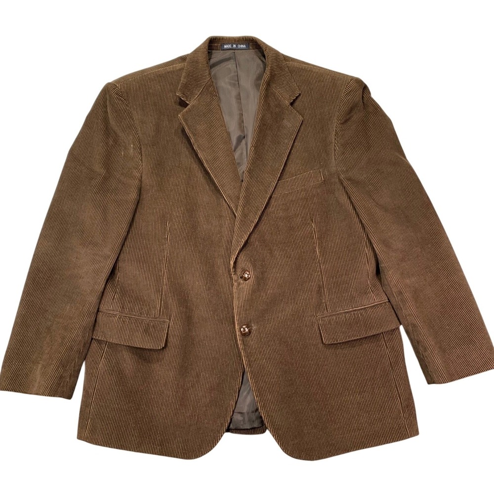 Men's Brown Corduroy Blazer 44R Two Button Heritage Country Jacket Classic